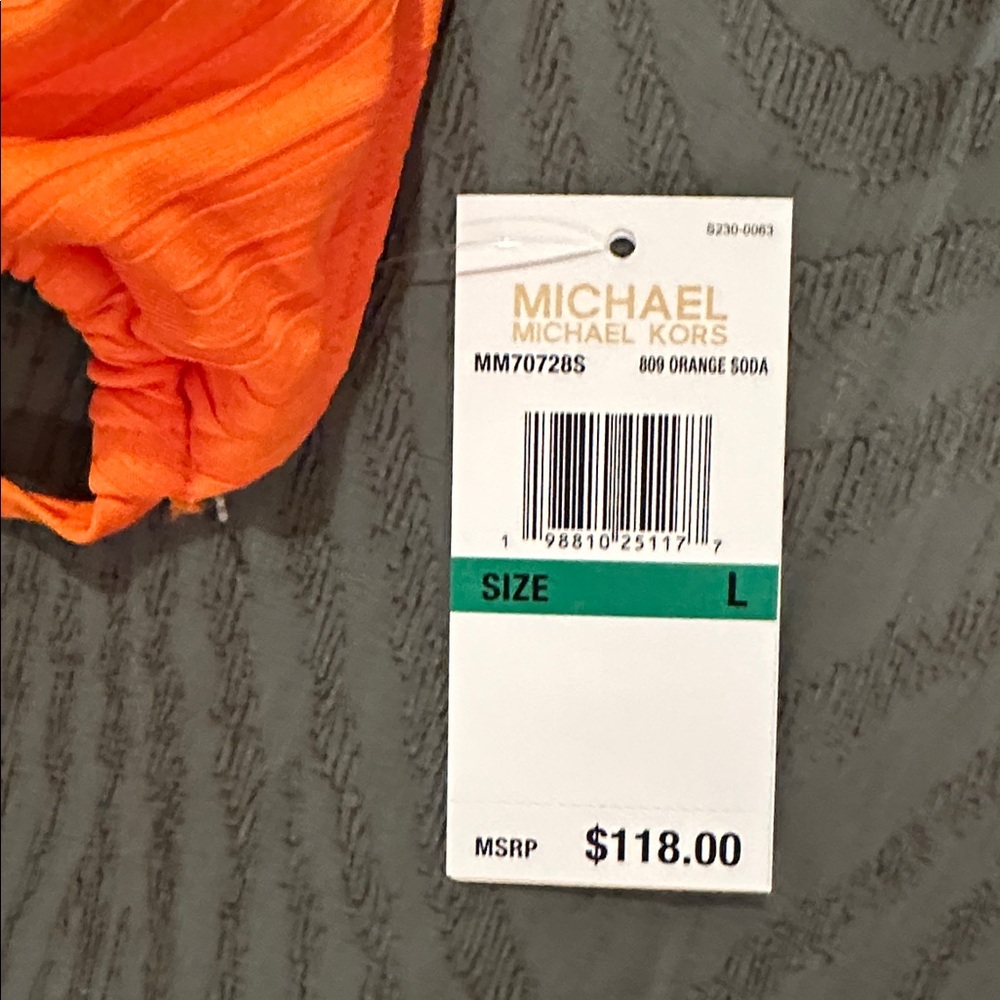 Michael Kors Orange Ribbed String Bikini Set - Picture 5 of 9